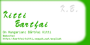 kitti bartfai business card
